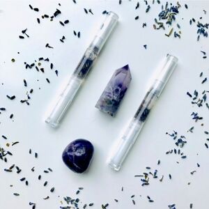 Amethyst Lavendar Crystal Nail Oil Cucticle Pen with Honey